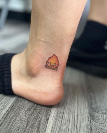 Blaze Burns Tattoo On Ankle
