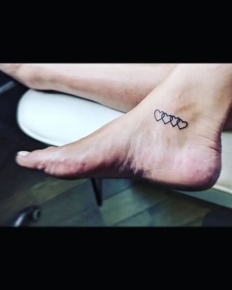 Heart Shape Tattoo On Ankle