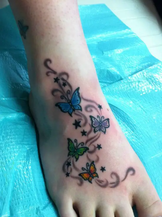 Butterfly Tattoo Designs On Foot