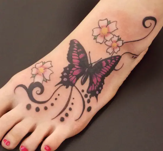 Butterfly Tattoo on Foot