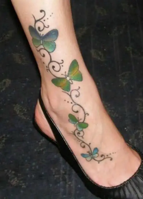Butterfly leg tattoo design