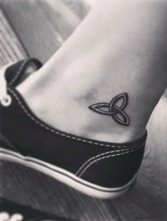 Celtic symbol small ankle tattoo