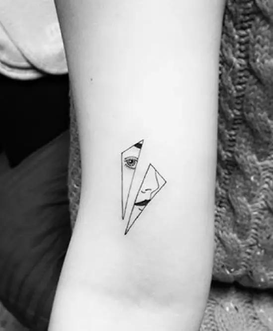 Geometric Portrait Tattoo