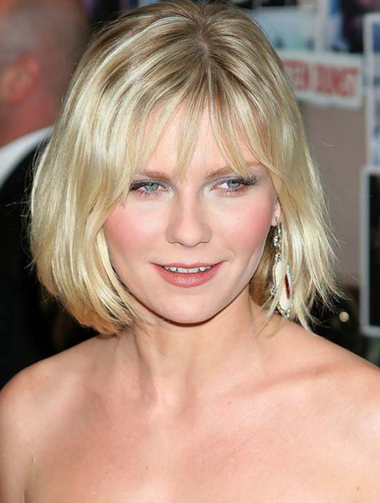 Kirsten Dunst Short Layered Bob Hairstyle with Bangs