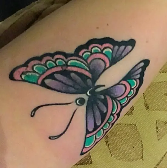 Semi colon butterfly tattoo