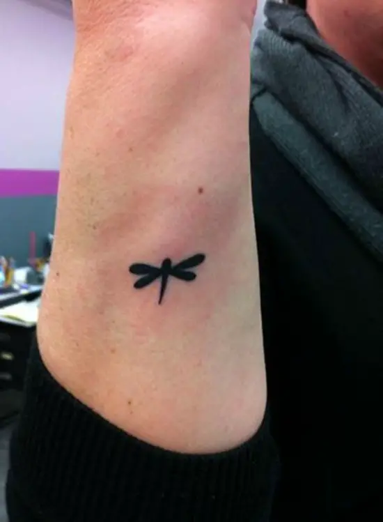 Small Dragonfly Wrist Tattoo