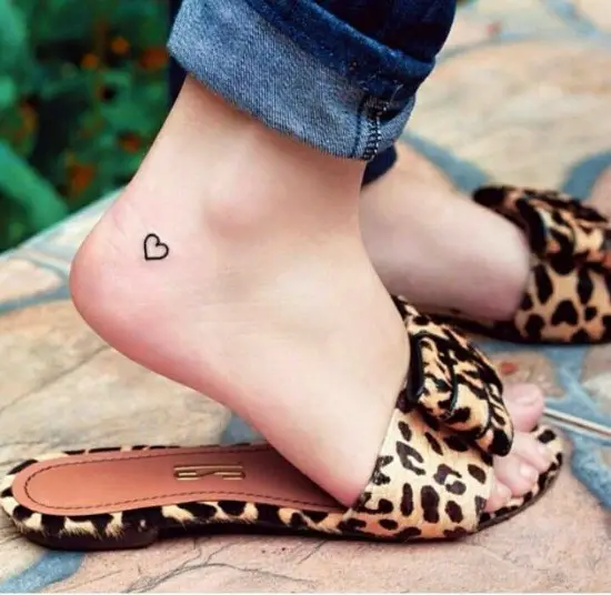 Small Heart Ankle Tattoo