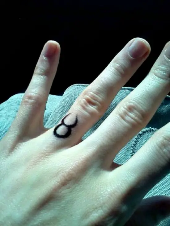 Small Taurus Tattoo On Finger