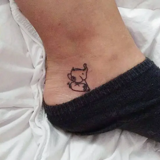 Tiny Baby Elephant Tattoo