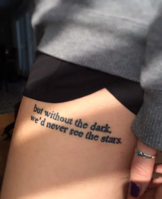 but without the dark we'd never see the stars
