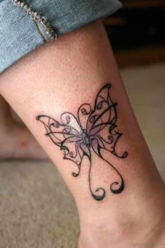 butterfly ankle tattoo