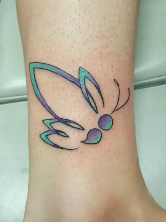 butterfly awareness ribbon tattoo