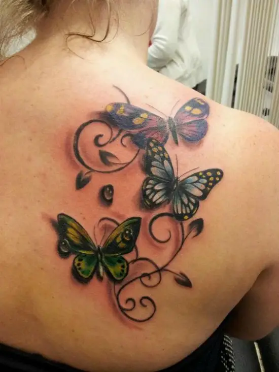 butterfly tattoos for women on Back Shoulder