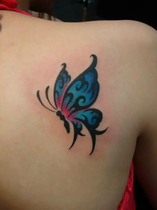 color butterfly tattoo design