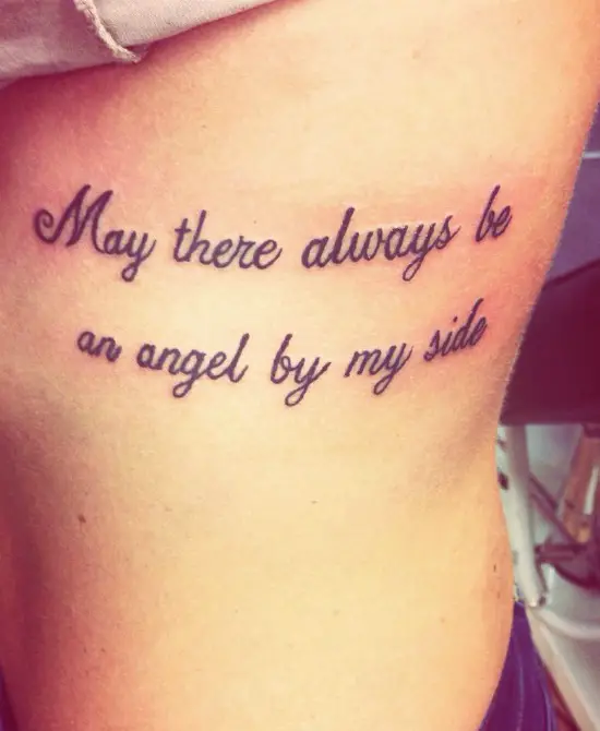 may there always be an angel by my side tattoo