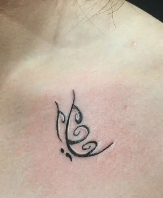 semicolon butterfly tattoo outline