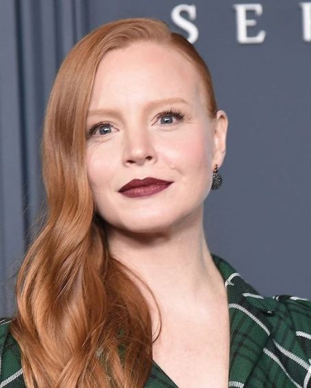 Lauren Ambrose Side Swept Copper Red Straight Hair Style