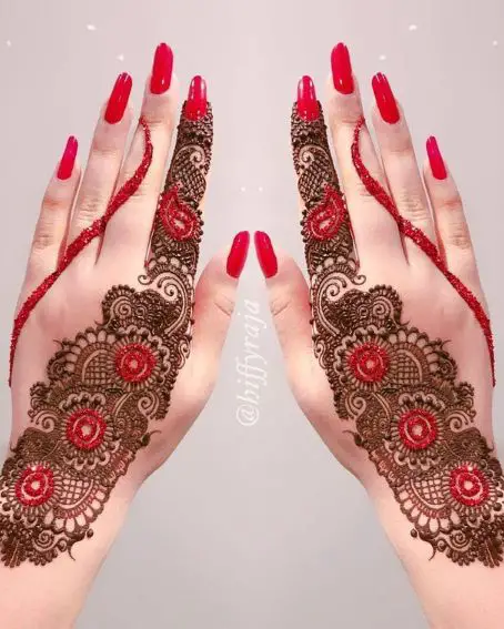 Red Glitter Mehndi