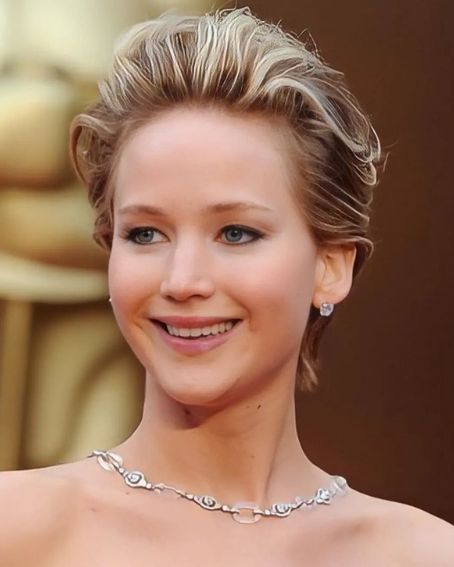 Jennifer Lawrence Ombre Short Hair Cut