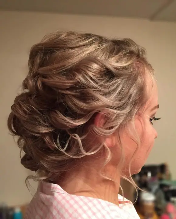 Short curly updo