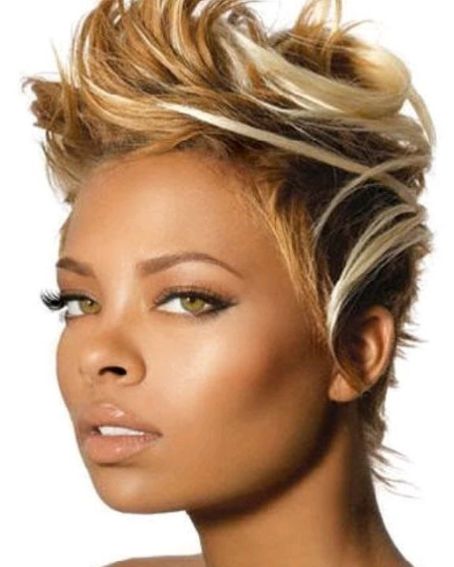 Eva Marcille Blonde Highlighted Short Pixie Cut