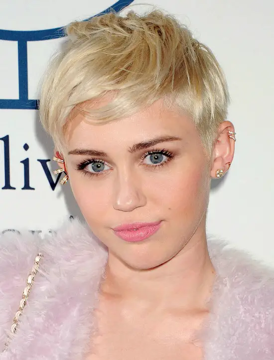 Miley Cyrus Blond Pixie Haircut