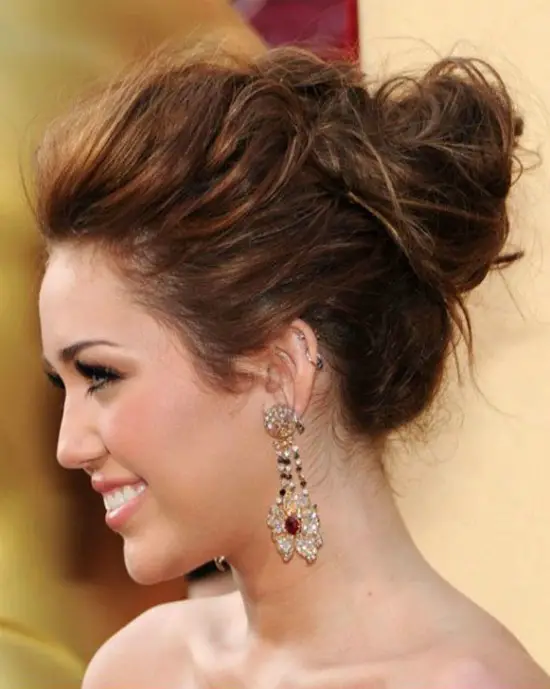 Miley Cyrus Long Updo Hairstyle