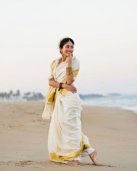Actress Sai Pallavi In Kerala Kasavu Saree