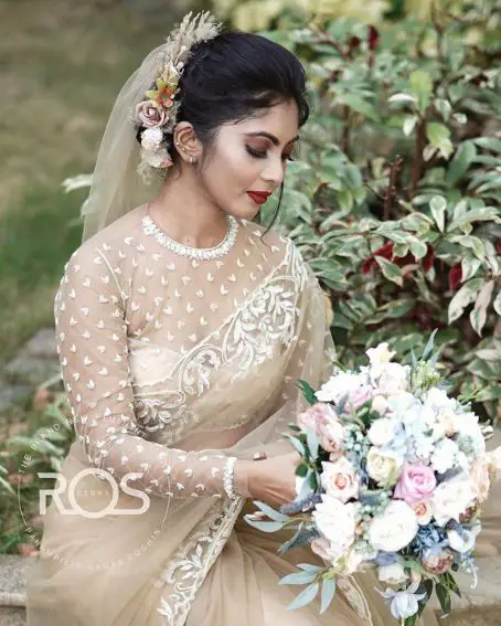 Simple Embroidery Wedding Saree