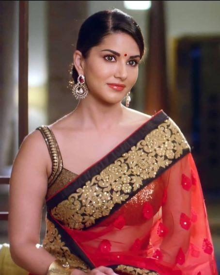 Awesome Red And Black Embroidery Saree