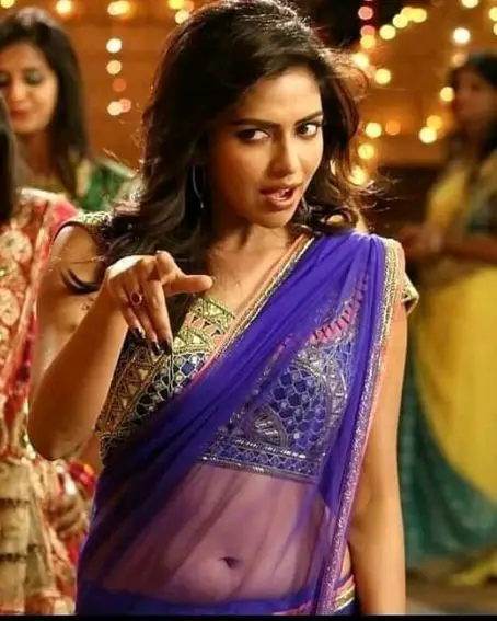 Amala Paul In Royal Blue With Stoned Blouse