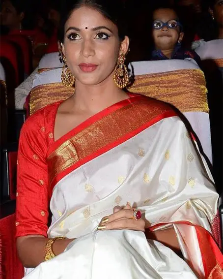Lavanya Tripathi In White Silk Saree