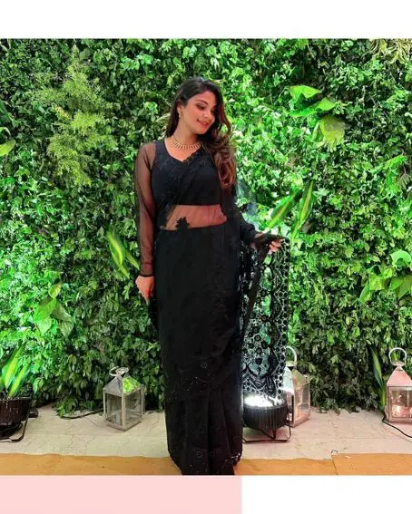 Black Color Net Saree