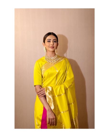 Rakul Preet Singh In Yellow Traditional Saree