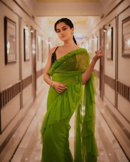 Taapsee Pannu Seen In Beautiful Green Saree