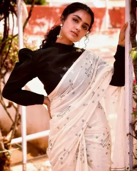 Anupama is Stylish in White Saree