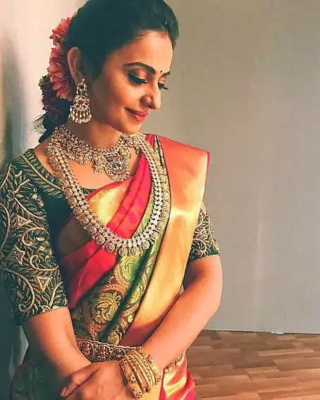 Rakul Preet Singh In Traditional Pattu Saree