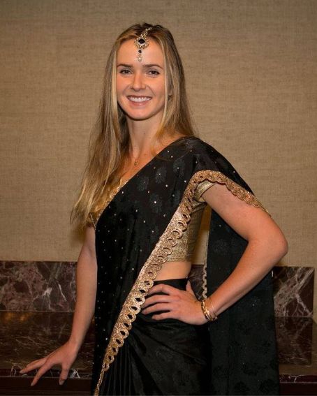 Elina Svitolina In Black Saree