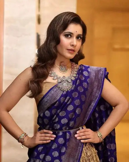 Rashi Khanna In Blue Saree