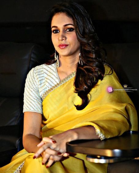Lavanya Tripathi In Yellow Organza Saree With White Blouse