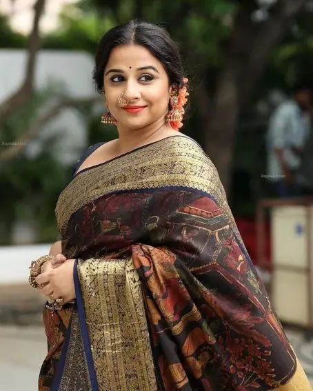 Vidhya Balan Spots Her With A Beautiful Handloom Saree