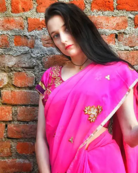 Kate Raman In Pink Saree