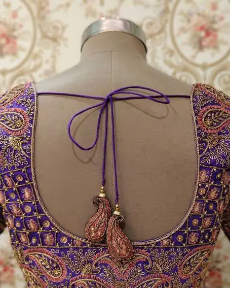 Latest designer back neck blouse with embroidery work