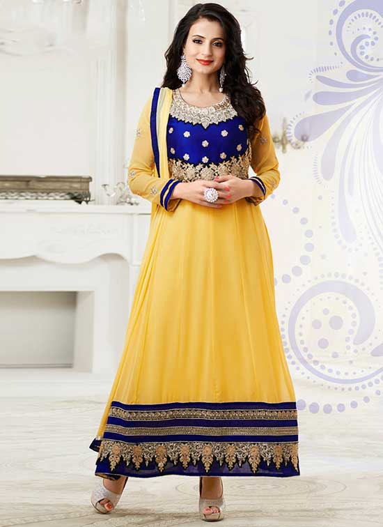 Amisha-Patel-Charming-Yellow-Georgette-Anarkali-Suit