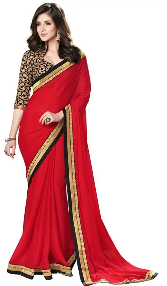 saree for apple shaped body