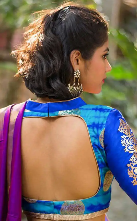 Blue-shibori-brocade-blouse-with-rich-details-sexyback