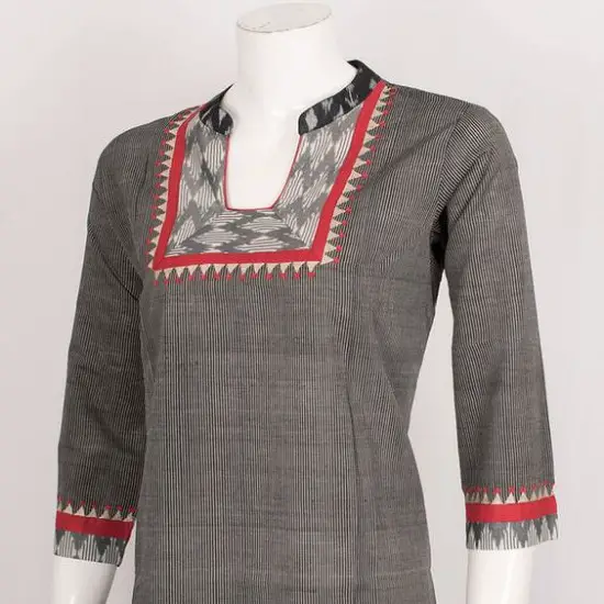 Cotton Kurta With Collar Neck Design