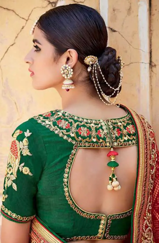 back side huk blouse design