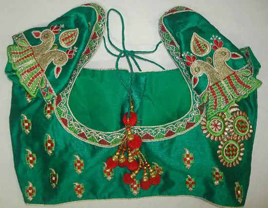 Hand-embroidered-Peacock-Designed-With-Back-U-Shape