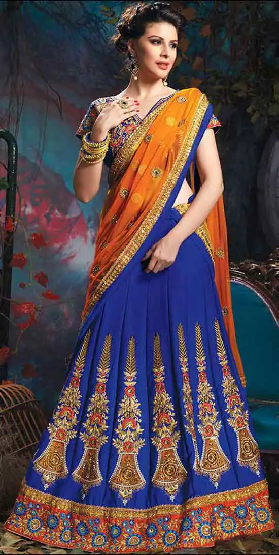 Lehenga For Engagement Half Saree Style Lehenga